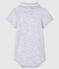 Body manches courtes colo polo en coton bébé gris POUSSIERE CHINE