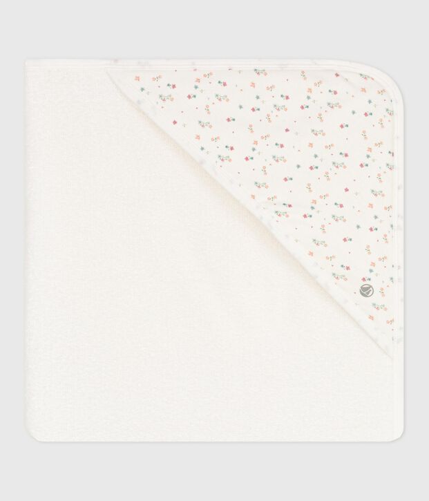 Carr&eacute; de bain b&eacute;b&eacute; en coton blanc/multicouleur