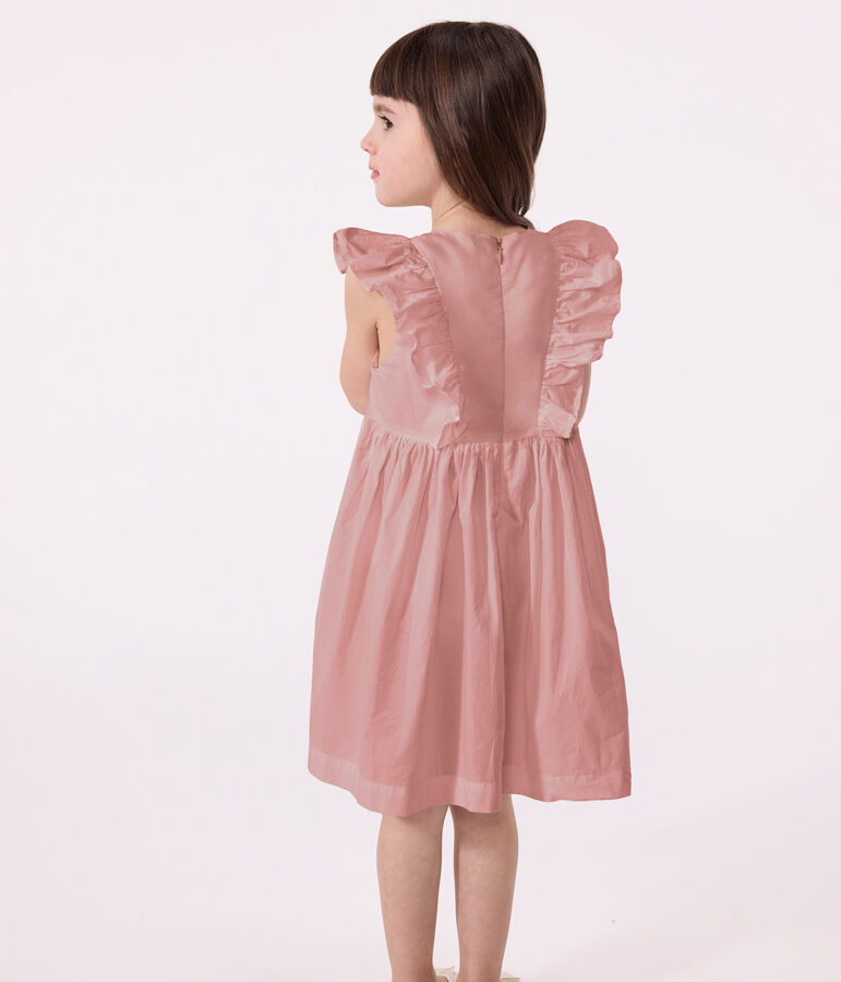 Robe sans manches enfant en coton uni rose CHARME