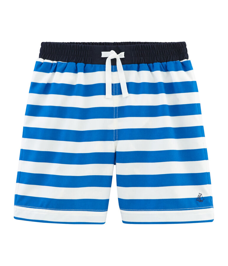 Short de plage enfant gar&ccedil;on bleu/blanc
