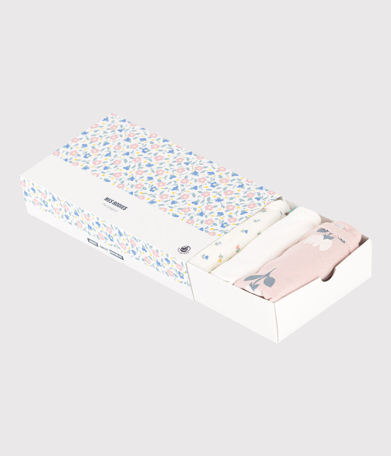 Lot de 5 bodies bretelles fleurs en coton multicouleur