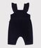 Salopette b&eacute;b&eacute; en velours jambes longues unie bleu marine