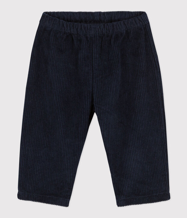Pantalon b&eacute;b&eacute; en velours grosses c&ocirc;tes bleu marine