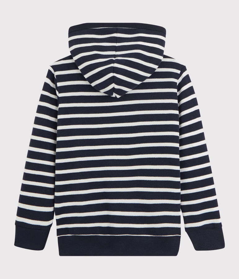 Sweatshirt &agrave; capuche enfant gar&ccedil;on blanc/bleu