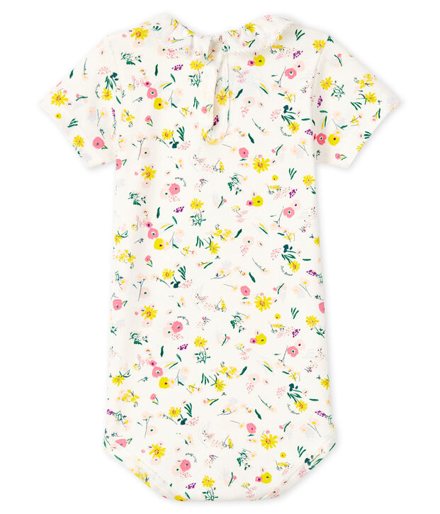 Body b&eacute;b&eacute; fille &agrave; collerette blanc/multicouleur