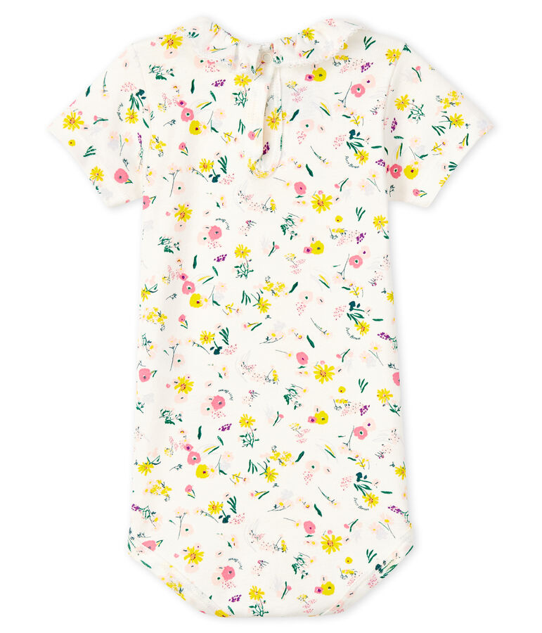 Body b&eacute;b&eacute; fille &agrave; collerette blanc MARSHMALLOW/blanc MULTICO