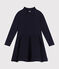 Robe manches longues unie enfant fille bleu SMOKING
