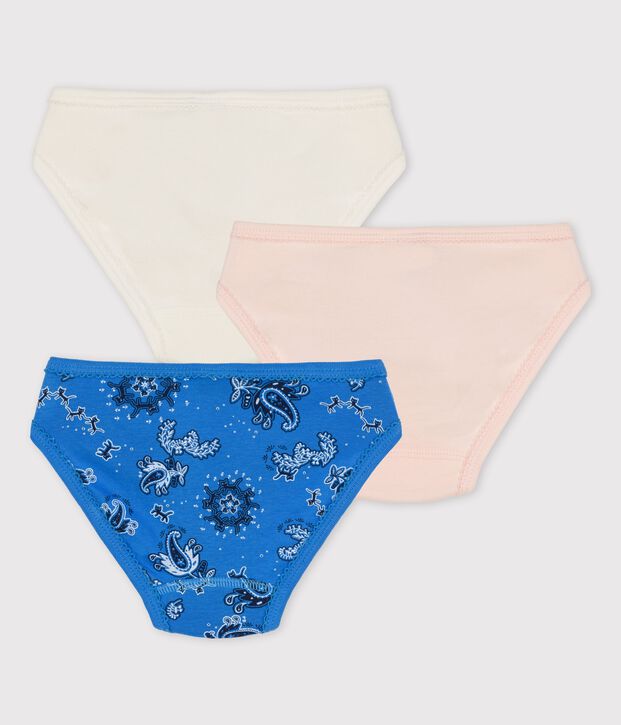 Lot de 3 culottes petite fille bandana en coton biologique multicouleur