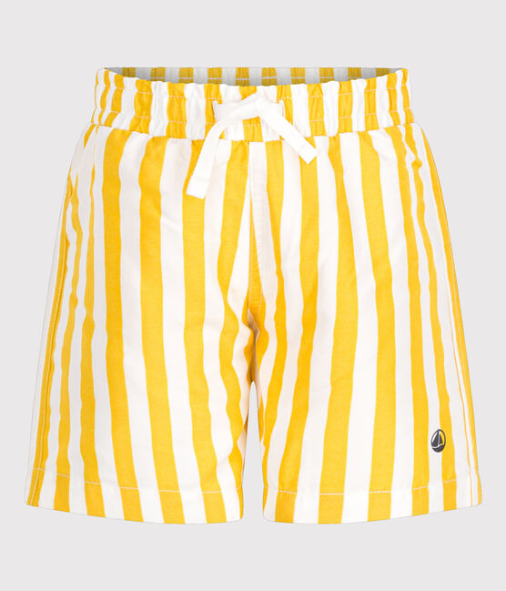 Short de bain rayé enfant garçon jaune MARSHMALLOW/ NECTAR