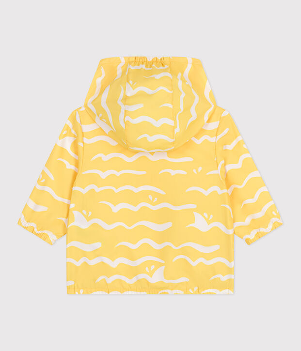 Coupe-vent b&eacute;b&eacute; anti-UV en polyester, imprim&eacute; requin jaune/blanc