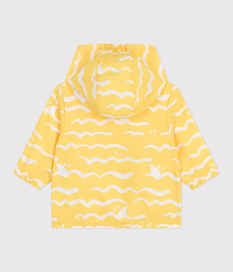 Coupe-vent b&eacute;b&eacute; anti-UV en polyester, imprim&eacute; requin jaune ORGE/blanc MARSHMALLOW