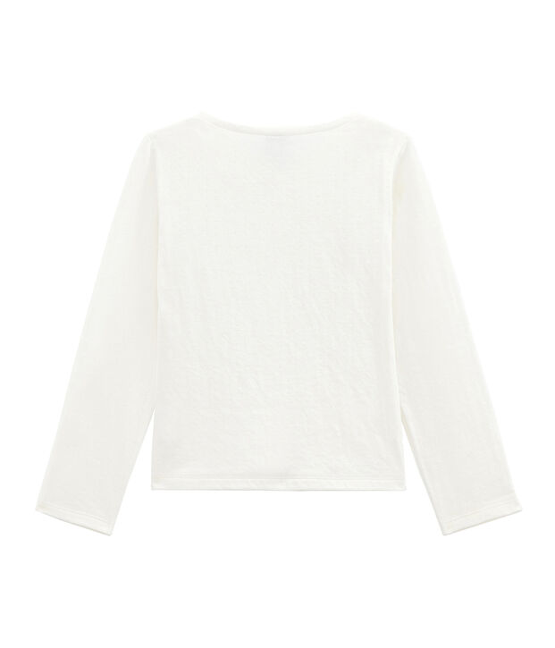 Cardigan fille en tubique blanc