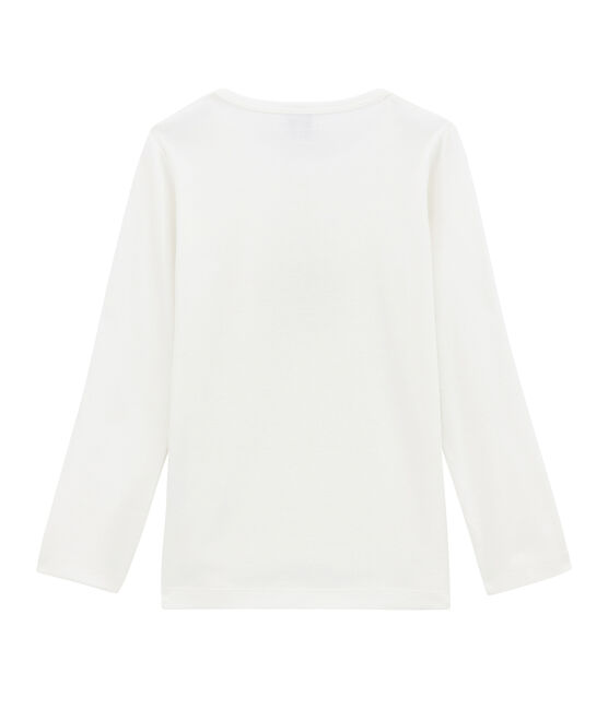 tee-shirt manches longues petite fille blanc MARSHMALLOW