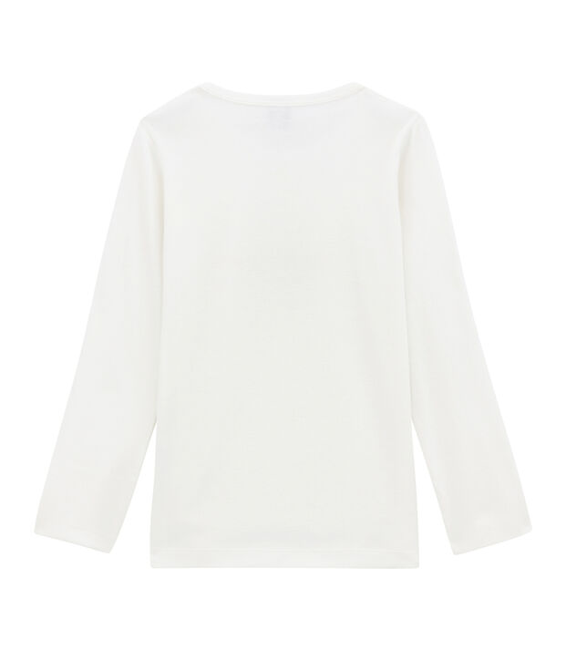 tee-shirt manches longues petite fille blanc