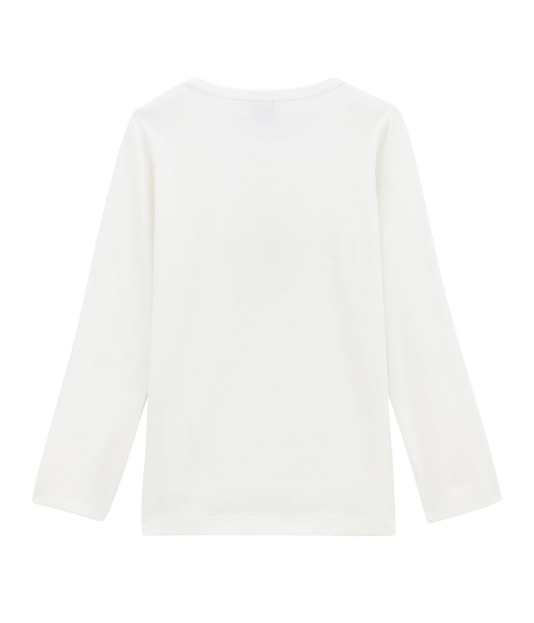 tee-shirt manches longues petite fille blanc