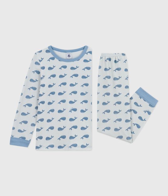 Pyjama enfant en velours imprimé baleines CO2/ ADRIATIC