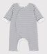 Combinaison longue rayée marinière en coton bio bébé