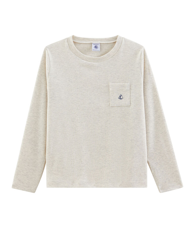 Tee-shirt manches longues enfant gar&ccedil;on beige MONTELIMAR CHINE
