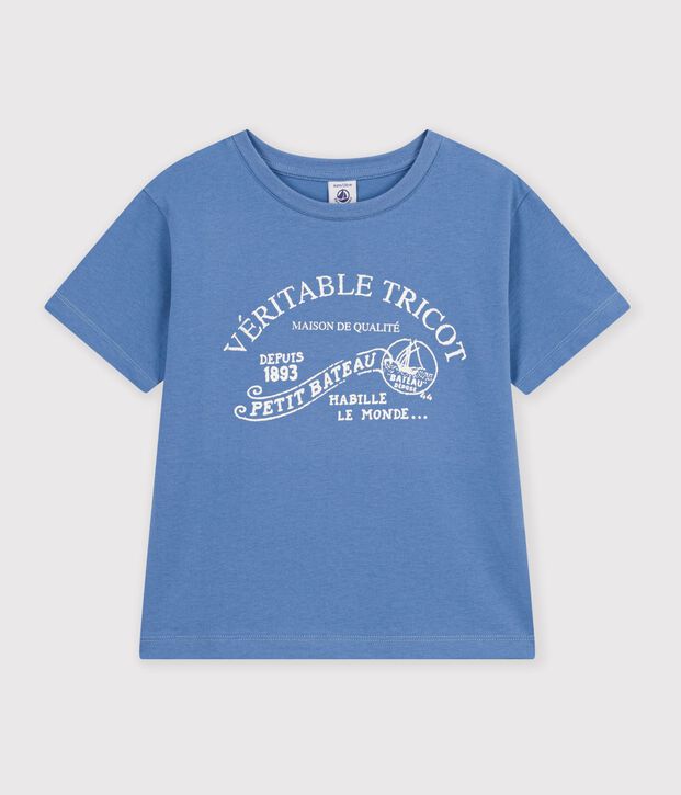 Tee-shirt enfant manches courtes imprim&eacute; bleu