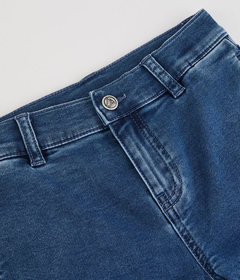 Pantalon flare en denim bio enfant fille bleu DENIM BLEU DELAVE