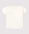 Tee-shirt manches courtes uni en jersey bébé blanc MARSHMALLOW