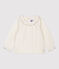 Blouse en coton bébé. blanc MARSHMALLOW/gris ARGENT