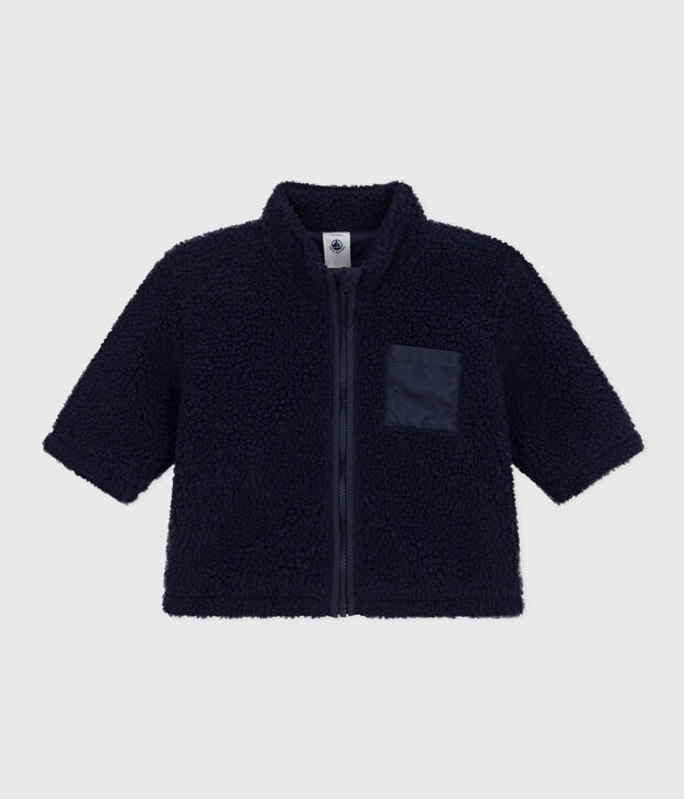 Veste en sherpa b&eacute;b&eacute; bleu marine