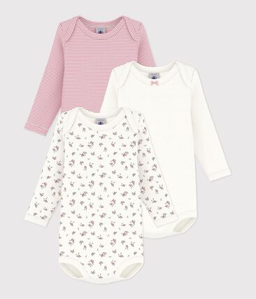 Lot de bodies manches longues en coton imprimé myrtilles bébé