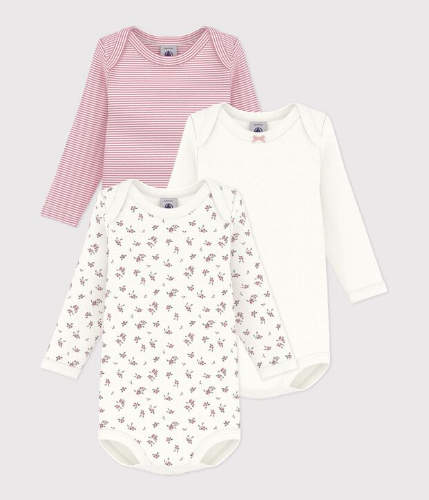 Lot de bodies manches longues en coton imprim&eacute; myrtilles b&eacute;b&eacute; multicouleur