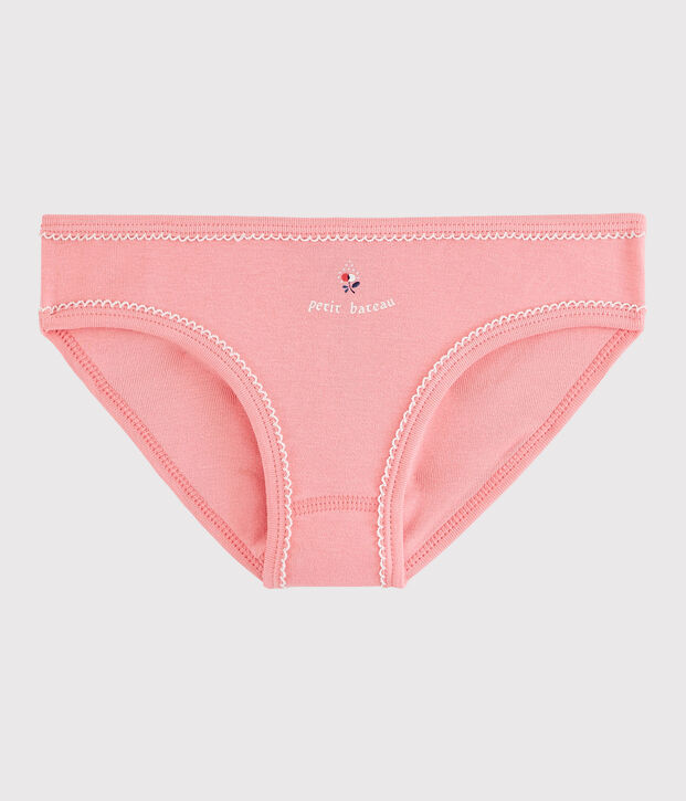 Culotte petite fille en coton rose