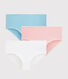 Lot de 3 shorties pois argent fille en coton biologique  et elasthanne