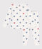 Pyjama enfant en coton manches longues imprimé cœurs blanc MARSHMALLOW/blanc MULTICO