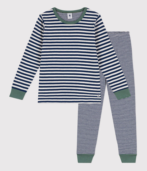 Pyjama milleraies en tubique enfant bleu MEDIEVAL/ MONTELIMAR