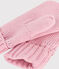 Moufles enfant en tricot doublé en polaire rose CHARME