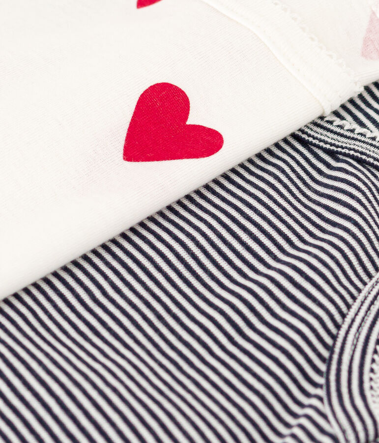 Lot de 2 chemises &agrave; bretelles c&oelig;ur et rayure en coton femme variante 1