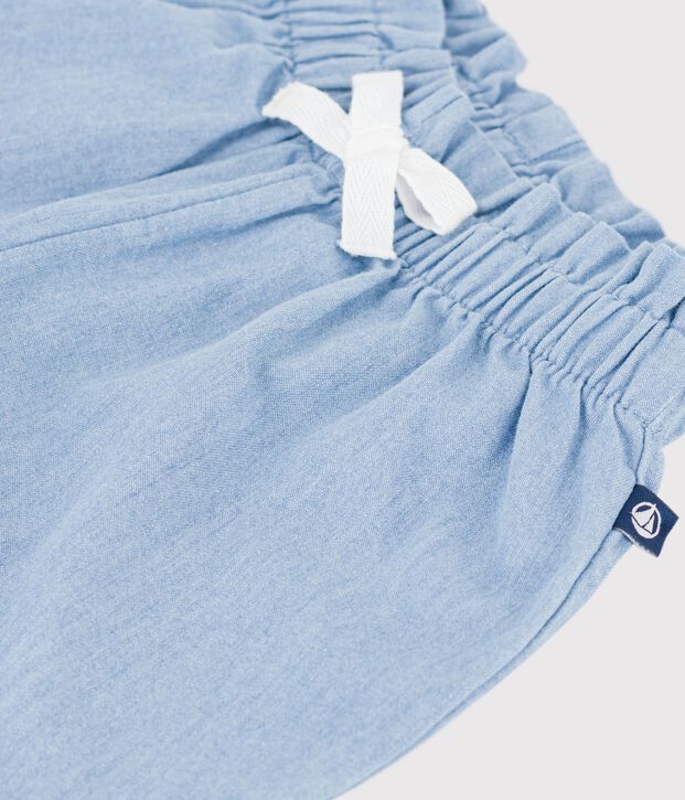 Pantalon b&eacute;b&eacute; en chambray bleu