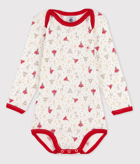 Body manches longues bébé fille blanc MARSHMALLOW/rouge FROUFROU