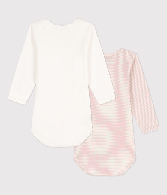 Lot de 2 bodies manches longues milleraies bébé en coton variante 1