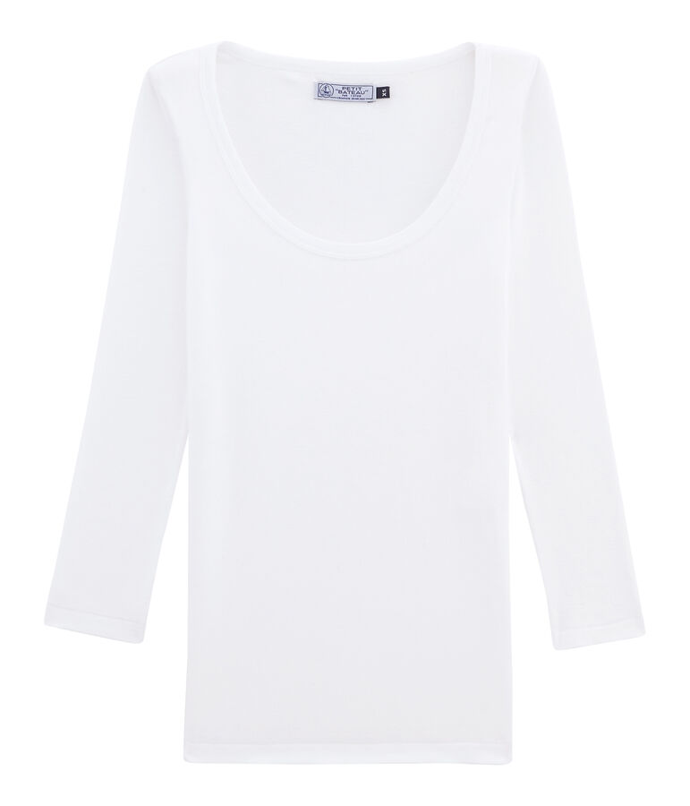 Tee-shirt manches 3/4 femme blanc