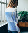 Marinière créative pour femme blanc MARSHMALLOW/bleu PERSE