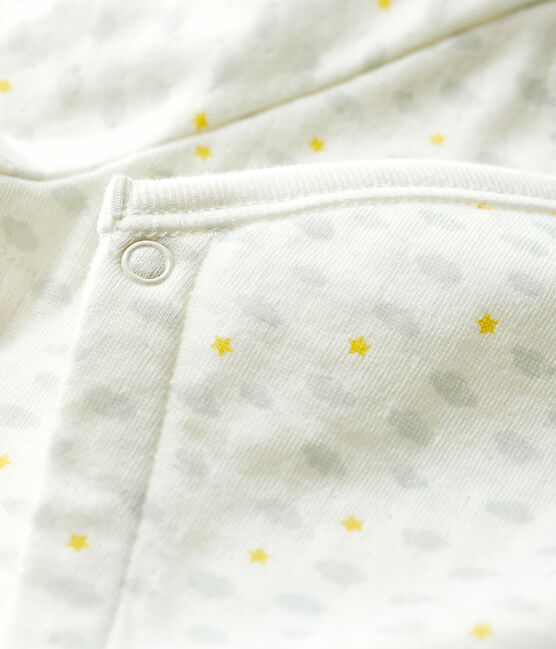 Dors-bien lapin bébé en tubique en coton biologique blanc MARSHMALLOW/blanc MULTICO