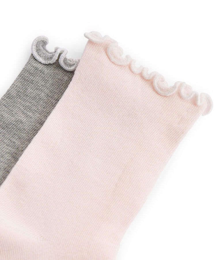 Lot de 2 paires de chaussettes enfant fille multicouleur