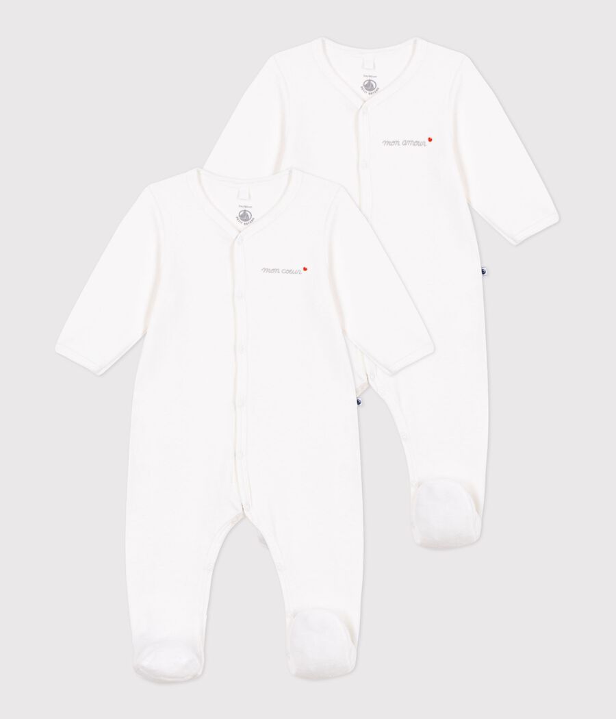 Lot de pyjamas bébé en velours unis (Petit Bateau) - Couverture
