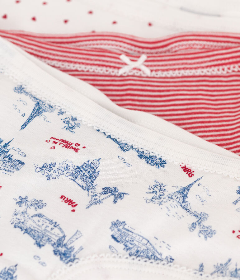 Lot de 3 culottes enfant en coton taille haute imprim&eacute; Paris variante 1