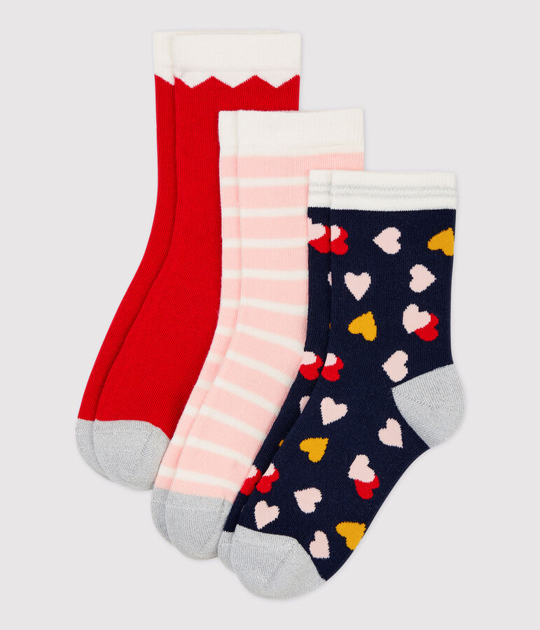 Lot de 3 paires de chaussettes enfant fille multicouleur