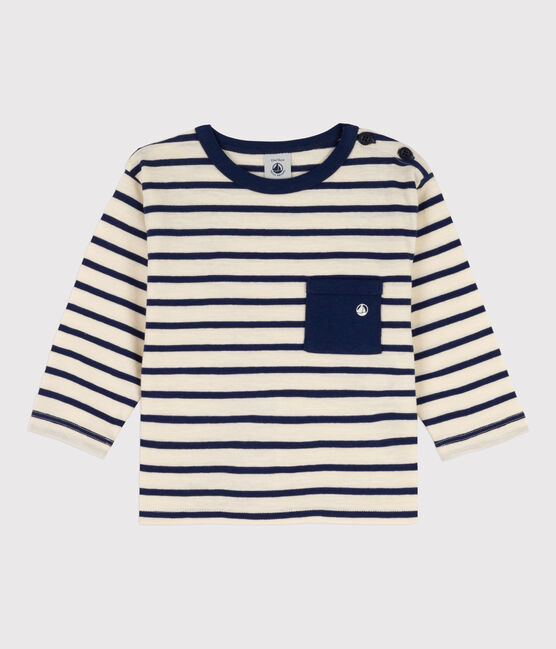 Tee-shirt manches longues bébé en coton blanc AVALANCHE/ MEDIEVAL