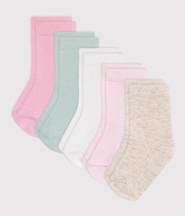5 paires de chaussettes bébé en coton unies