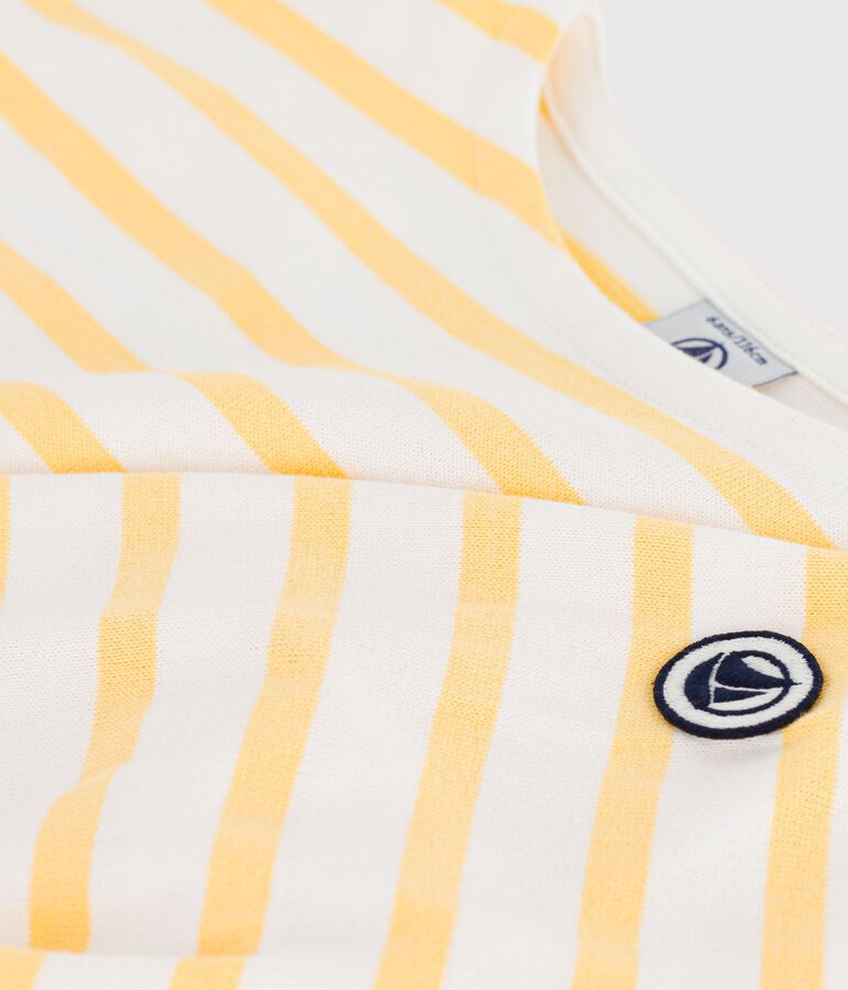 Marini&egrave;re enfant en coton &agrave; rayures blanc/jaune