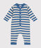 Combinaison rayée en tricot de laine et coton bébé bleu BEACH/ AVALANCHE