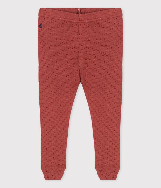 Legging en maille ajour&eacute;e b&eacute;b&eacute; marron